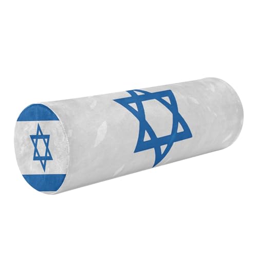 linqin Almohada cilíndrica redonda cervical con funda extraíble lavable, soporte cervical para dormir cómodamente, bandera