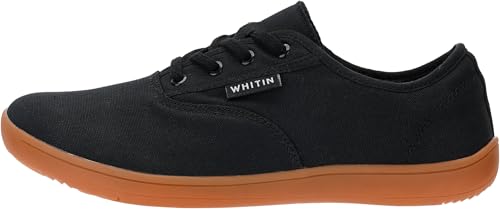 Image of WHITIN Women's Wide Toe Box Canvas Barefoot Shoes W87 | Roomy Toe Space for Wide Feet, Zero Drop for Natural Foot Position, Removable Insole, Comfort for Casual, Daily Walking, Gym