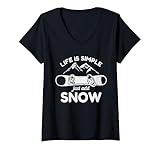 Photo Gallery donna life is simple just add snow | snowboarding maglietta con collo a v Photo Gallery donna life is simple just add snow | snowboarding maglietta con collo a v