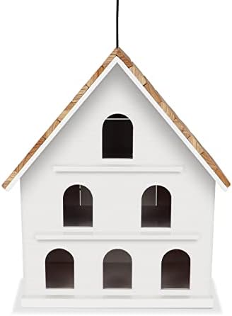 Wood Bird Houses for Outside, Huge Wooden Birdhouses, Multi Door Cedar Birdhouse for Outdoor Patio Garden Decor