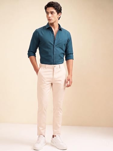 Image of Cozytton Men's Pure Cotton Solid Stylish Casual & Formal Wear Shirt | Stylish Regular Fit Full Sleeve Comfortable Office Party Trendy Shirt - Multi Color