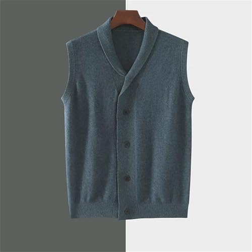 Spring Business Leisure Men's Clothing Wool Vest Knitted Cardigan Men's Lapel Solid Color Sleeveless Cashmere Sweater2