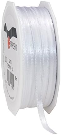 C.E. Pattberg SATIN white gift ribbon, 55 yards for Wrapping Gifts, 0.12 inches width, Ribbon for Decorating & Crafting, Decorative Ribbon for Gifts, for every occasion