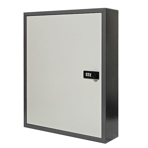 Armoire à clés fendue à fixation murale, organiseur de clés en acier avec serrure à combinaison, boîte de rangement sécurisée avec crochets pour voiture, bureau, maison, garage