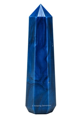 Image of Amazing Gemstone Blue Agate Crystal Towers ~ Natural Healing Crystal Point Obelisk for Reiki Healing and Crystal Grid (3 inch to 4 inch INCH)