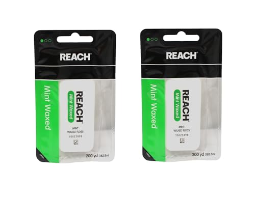 Fil dentaire menthe Reach ciré espace étroit et dents serrées lot de 2