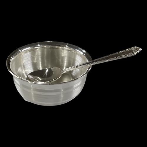 Balaji-999-Pure-Silver-Hallmarked-Anna-Prasana-Small-Bowl-Spoon-Set