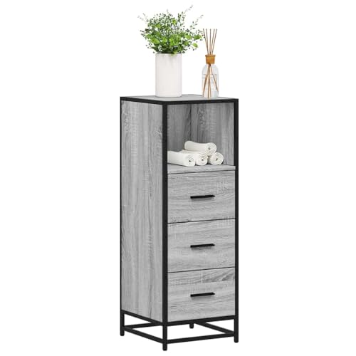 Brokky Armario de baño Madera Muebles auxiliares de baño Bathroom Cabinet Mueble de baño contrachapada Gris Sonoma 35x37,5x100 cm / 849252