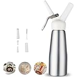 クリーム泡立て器デザートツール泡立て器携帯式 クリームウィッパー アルミ合金 ホイップクリーム スプレー 500ml 業務用 家庭用 クリームディスペンサー コーヒー フォーマー デザート泡立て DIYツール業務用 家庭用(A)