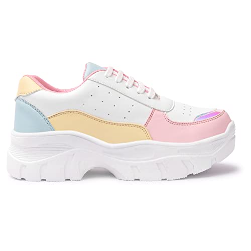 Image of Vendoz Women White Casual Sneakers