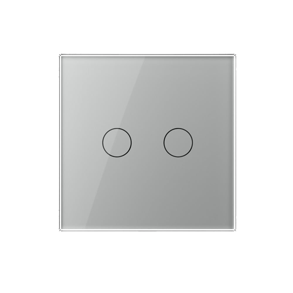 Livolo Touch Wand Serien Schalter Doppel Taster zweifach Lichtschalter UP Serienlichtschalter Trockenkontaktrelais für Haus-Automation mit Glasblende Relais 702IH (Livolo Smarter Serientaster Grau)