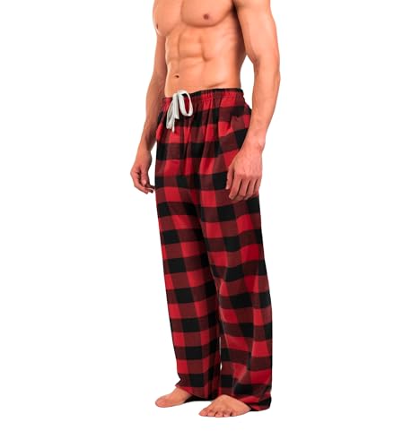 Bottoms Out Men's Flannel Pajama Pants, Comfortable Woven Sleepwear Bottoms, Soft Flannel Sleep Pants, Lounge Pants for Men