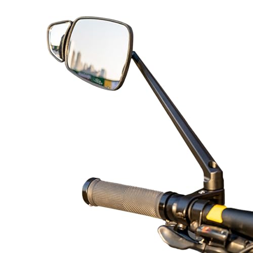 Espejo de seguridad para bicicleta gran angular con doble lente de alta definición y rotación