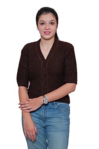 Image of Women's Hosiery Woolen Solid Half Sleeve Sweater Blouse