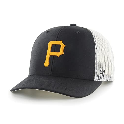 47 MLB Trucker Snapback Adjustable Hat Adult One Size Fits All - Pittsburgh Pirates Pittsburgh Pirates Black