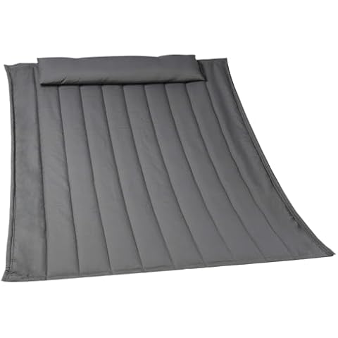 Outdoor Portable Hammock Pad, 2 Person Replacement Polyester Hammock Pad and Pillow Set, 77 X 55Inch Fits 55 Inch Large Hammock, Dark Gray Cover