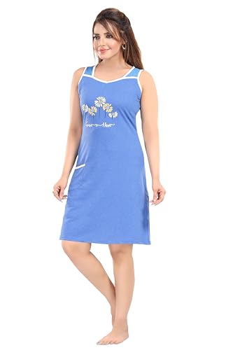 Image of ATTEMPT Women's Cotton Printed Knee Length Night Dress