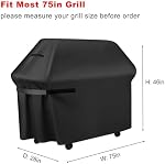 Couverture de grille, 75-Inch Imperméabilisation à l ' eau UV Résistant à la déchirure BBQ Couverture Grill pour Nexgrill Brinkmann Weber et plus encore