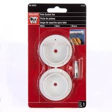 Closet Pole Socket Set -White