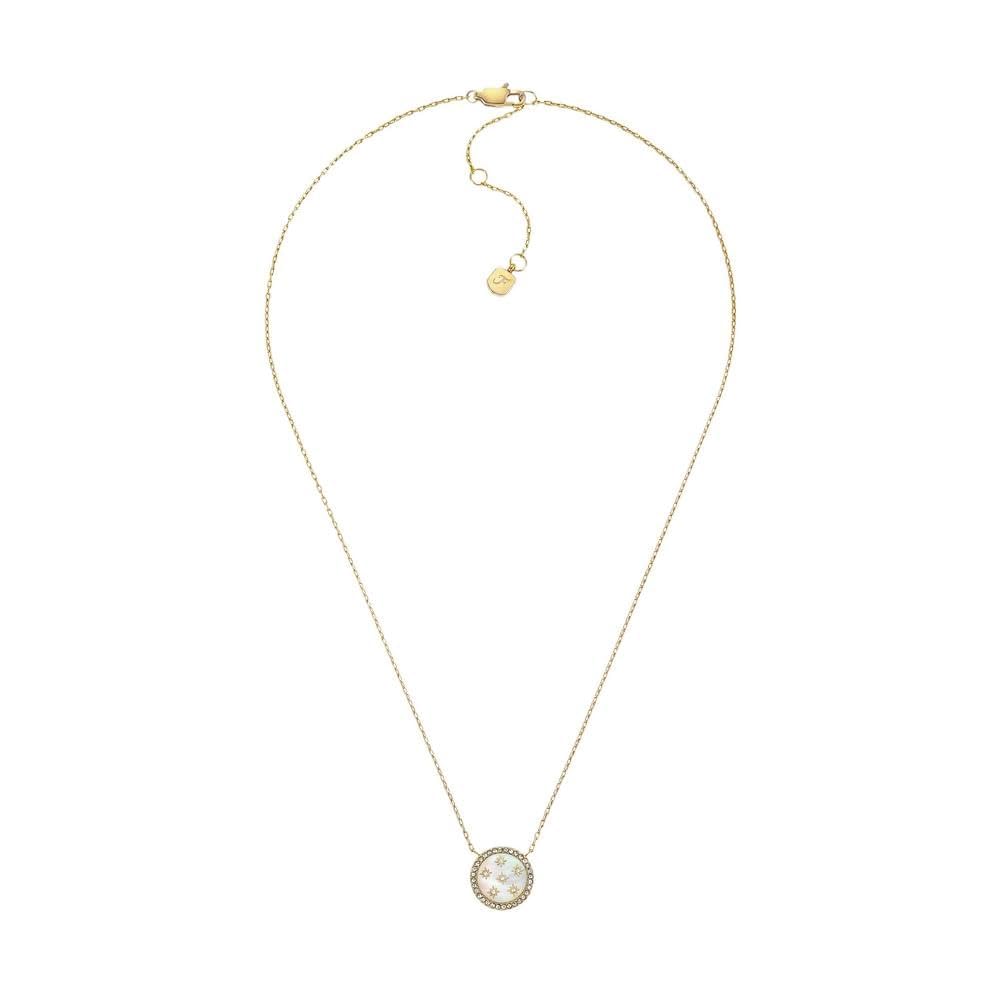 Fossil Women'S Classic Mother-Of-Pearl Gold-Tone Stainless Steel Pendant Necklace, Jf04865710
