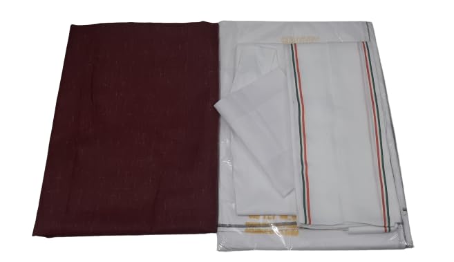 || Maroon Kurta || Pure Cotton Men's 5 - Piece Pandit Dhoti Kurta Set | Premium Cotton Material | Dhoti,Unstitched Kurta, Gamcha, Vest, Hanky.-image-26