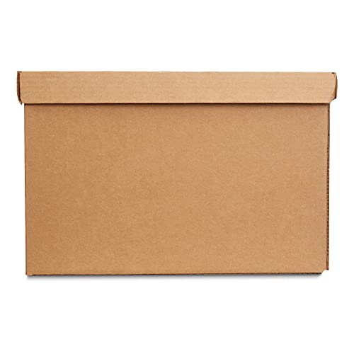 Amazon Basics Moving Boxes with Handles and Lids, 15x10x12 in, Brown, 20 Pack