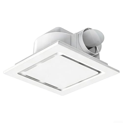 Ventilador de techo silencioso con 110 Cfm para baño y cocina, ventilador extractor de plástico ABS eficiente con motor DC sin escobillas para controlar la humedad, fácil montaje (10 pulgadas-a)