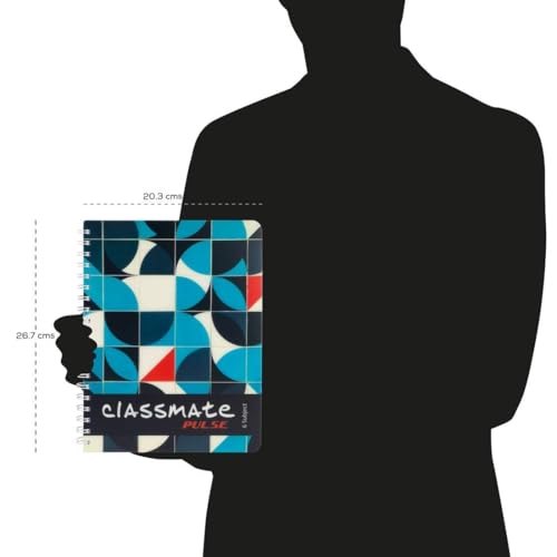 Classmate Pulse 6 Subject Notebook - Unruled, 300 Pages, Spiral Binding, 267mm*203mm