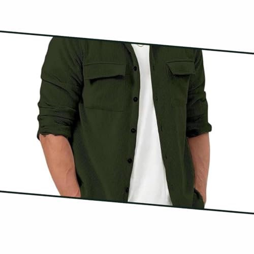 Image of COMBRAIDED Corduroy Men's Full Sleeve Casual Striped Shirt - Comfort Fit, Ideal Stylish and Versatile Clothing