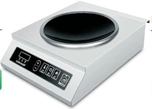 MAZORIA Commercial Induction Cooktop Sunkun Concave Wok 3500 Watt,Silver