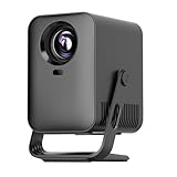 RAMASU(ラマス) RA-PB600 ミニLCDプロジェクター 角度調整 天井投影 小型 最大150インチ大画面投影 130ANSIルーメン 1080Pサポート ストリーミングデバイス・USBメモリー接続 iPhone USBミラーリング 電動フォーカス 台座補正 スピーカー内蔵 リモコン付き ブラック