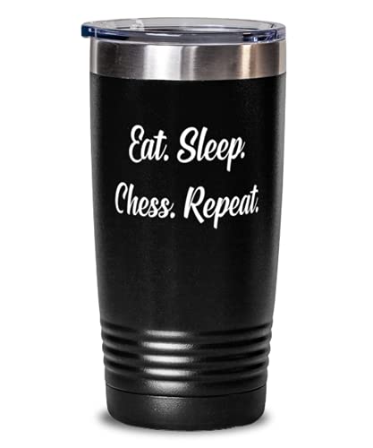 Love Chess 20oz Tumbler, Eat. Sleep. Chess. Repeat, For Friends, Present From, Stainless Steel Tumbler For Chess