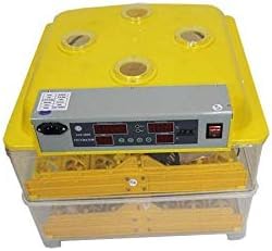 Automatic 96 Egg Incubator for Poultry & Bird Eggs, Digital Temperature Control, LED Display, Clear Plastic Body with Yellow Top
