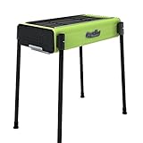 Grill Picknick BBQ Barbecue Grill Edelstahl BBQ Grillparty Outdoor BBQ Barbecue Zubehör zum Camping im Freien Holzkohlegrill Grillwerkzeug (Color : Green)