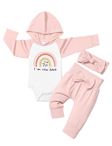 Image of KANGKANG Newborn Baby Girl Long Sleeve Hoodie Pullover Sweatshirt Pants Set Infant Fall Winter Outfits