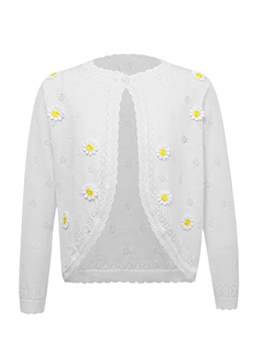 Jhaoyu Girls Long Sleeve Knit Bolero Shrugs Cardigan Sweater Wedding Party Casual Dress Cover Up