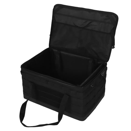 XHTLLO 60L Camping Storage Bag with Removable Dividers, Waterproof Black Storage Bag for Camping Cookware, Anti-Slip Design Travel-Friendly Camping Gear Storage Bag