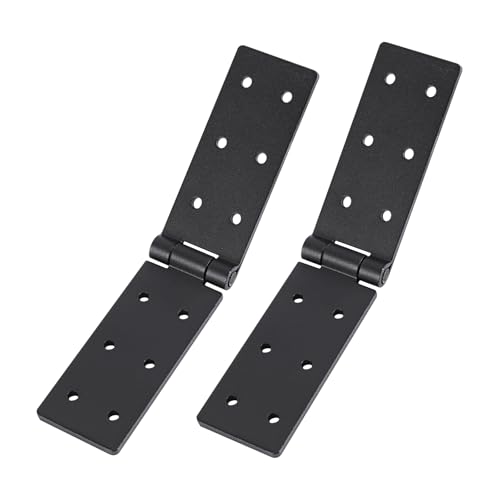 2 Stk Klappbar Scharniere Schwerlast, Türscharnier Kistenband, Klappscharnier, Schwarz Möbelband für Tischband Torband Gartentüren Schrankscharniere