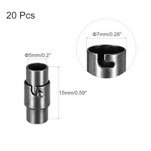 uxcell Leather Cord End Clasp, 20Pcs 5mm Hole Leather Clasps - Image 2