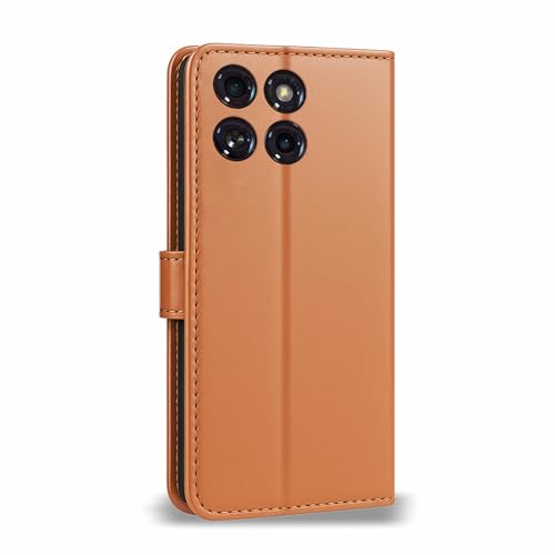 Image of AIBEX Shock Proof Flip Compatible for Motorola Edge 60 5G /Motorola Edge 60 Fusion 5G Flip Cover Leather Finish|Inside TPU with Card Pockets|Wallet Stand|Complete Protection Flip Case - Brown