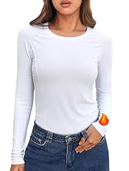 Crewhpo Camiseta Termica Mujer Manga Larga Ropa In...: Material de Calidad: Camiseta termica para mujer están hechas de 89 % poliéster y 11 % elastano, suave y cómodo. Tejido ligero y cálido proporciona un tacto agradable y calidez en climas fríos. El tejido elástico se adapta fácilmente a todo tipo de c...