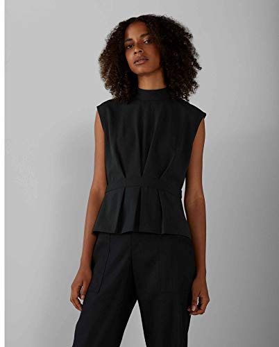 Club Monaco Women's Pleated Waist Top, Black, Small #TOP1