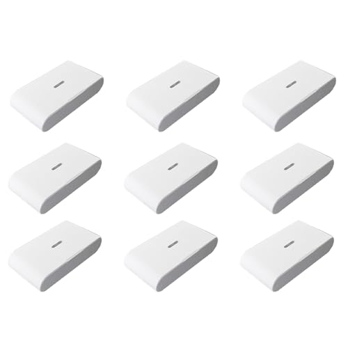 Janasiba 9 Pezzi 433 MHz Wireless Vibrazione Rottura Vetro Rilevatore, Sensibilità Regolabile, Compatibile con Sistemi di Allarme Bianco