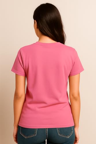 Image of Women's Solid Round Neck Half Sleeves Polyester T-Shirts, Moisture Wicking t-Shirt (Pack of 1)