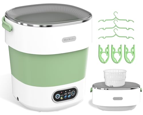 Image of JUJOJB Portable Foldable Mini Washing Machine for Delicates & Small Loads | Portable 20L foldable washer with spin basket 3 wash modes. Ideal for baby clothes, underwear, dorms, RVs
