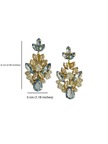 Elegant Crystal Rhinestone Drop Earrings for Brides and Bridesmaids - Dangle Earrings with Push Back - Perfect for Weddings - 2.36" Length, 1.18" Width4