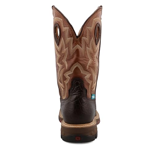 Twisted X Men's 12" Western Work Boot, Smokey Chocolate & Spice 9 D3