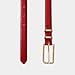 JASGOOD Women's Skinny PU Leather Belt Thin Waist Belt with Gold Buckle for Jeans Pants Dresses 0.7”(Red