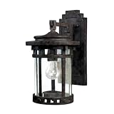 Maxim Lighting Santa Barbara 1-Light Outdoor Wall Lantern | Sienna Finish | Seedy Glass Shade | Craftsman Outdoor Wall Lantern for Front Doors and Entryways | Wet-Location Rated | 3131CDSE