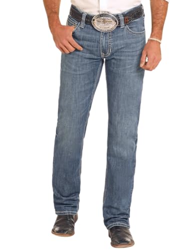 Rock & Roll Denim Men's Slim Fit Two-Tone Stitch Straight Leg Jeans2